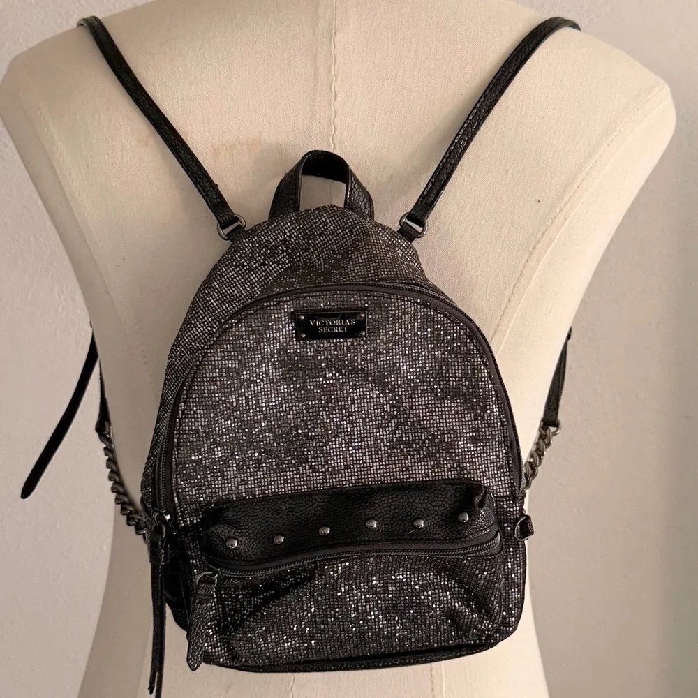 Victoria's Secret Sparkling Black Backpack - Picture 2 of 8